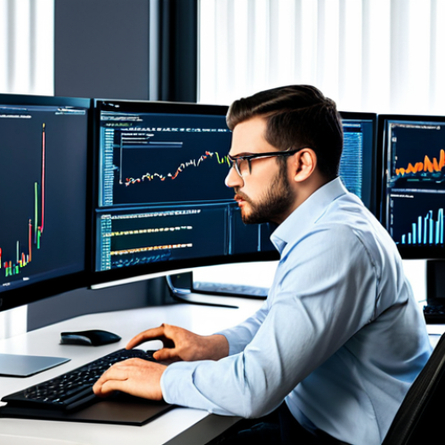 Home 4 A professional data analyst, fully clothed in a modest business casual outfit, sitting intently at a modern desk filled with multiple large computer monitors. One screen displays clean Python code, another shows an intricate SQL query, and a third presents a dynamic data visualization dashboard with various charts and graphs. The analyst has a focused expression, hinting at deep thought and problem-solving. The office environment is clean, well-lit, and professional. Perfect anatomy, correct proportions, natural pose, well-formed hands, proper finger count, natural body proportions, professional photography, high quality, safe for work, appropriate content, fully clothed, professional, family-friendly.