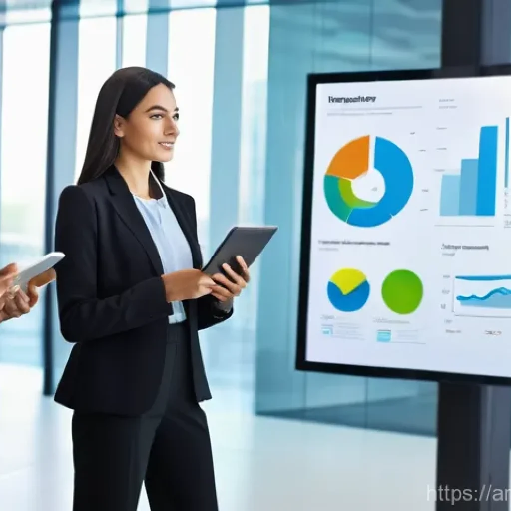 예측 분석을 통한 학습 데이터 활용 - **Prompt 1: The Visionary Business Leader Guided by Data**
"A confident, diverse group of modern...