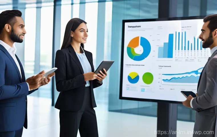 예측 분석을 통한 학습 데이터 활용 - **Prompt 1: The Visionary Business Leader Guided by Data**
"A confident, diverse group of modern...