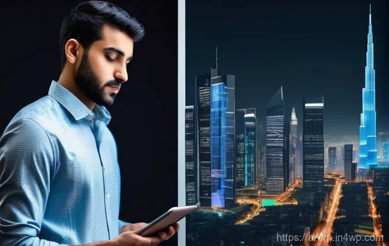 학습 데이터의 주기적 업데이트 필요성 - **Prompt:** "A split-screen image contrasting two scenarios. On the left, a young, professional Arab...