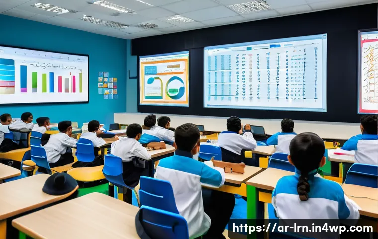 교육 기관에서의 데이터 문화 확립하기 - A modern Arabic school classroom scene in the Middle East, showing diverse teachers and administrato...