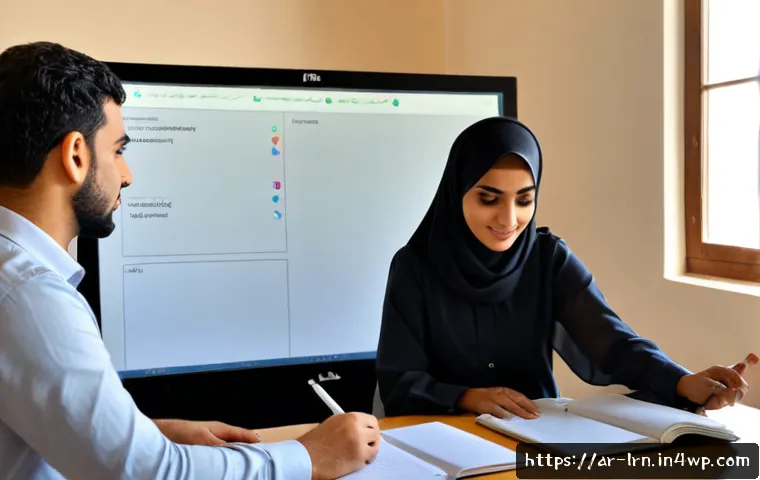 Home 17 학습 데이터 분석에서의 협업 기법 - Photorealistic modern learning analytics workshop in a bright Middle Eastern university classroom, t...